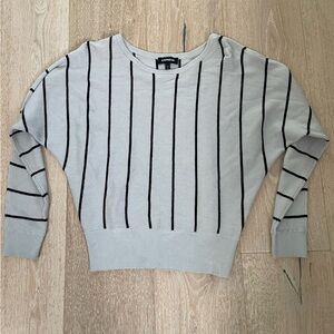 Express Striped Gray and Black Sweater